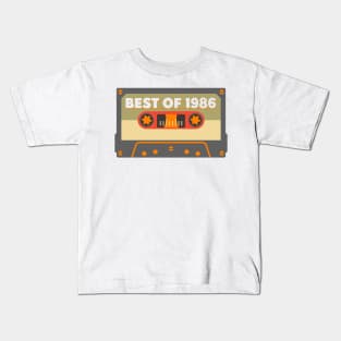 Best of 1986 Vintage Retro 34 years Old Birthday Gift idea Kids T-Shirt